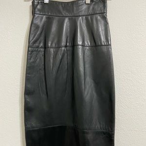 Vintage Leather Pencil Skirt